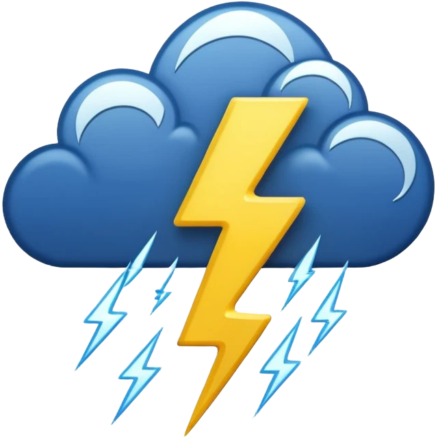 Thunder Flash on a rainy night  emoji