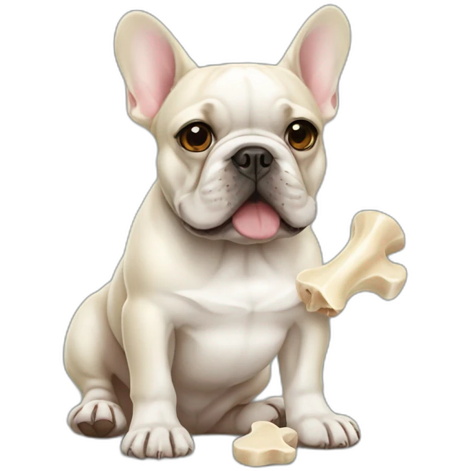french bulldog with a bone emoji