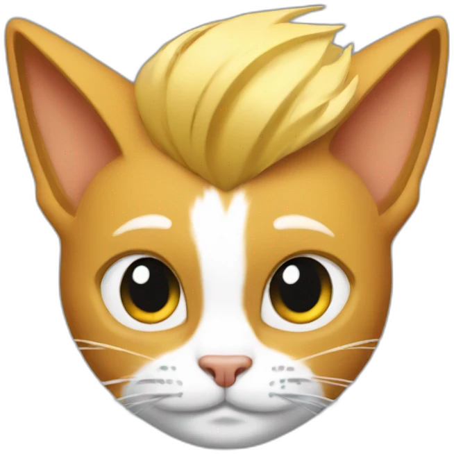 Cat with a johnny bravo hair emoji