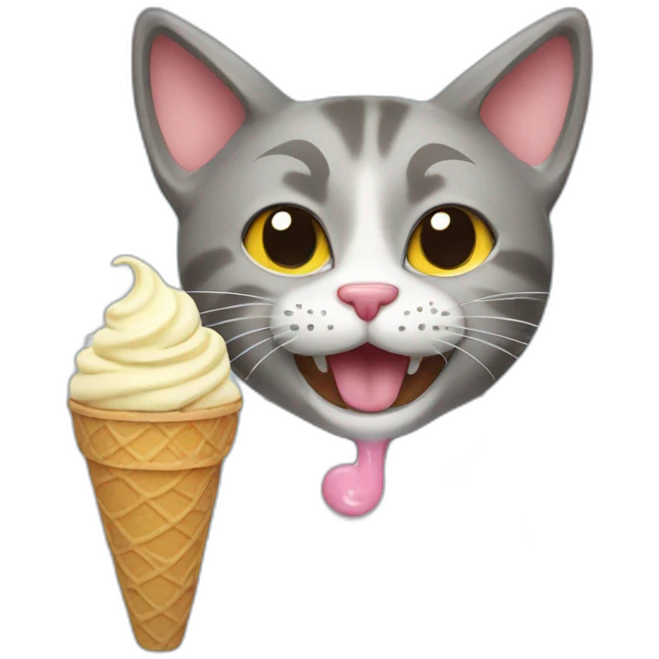 Cat eating ice cream emoji
