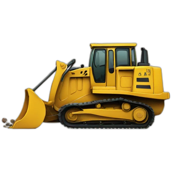 A bulldozer giving birth to a baby bulldozer emoji