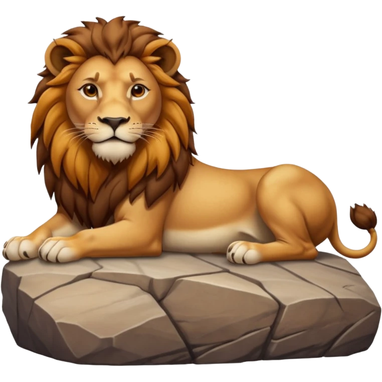 lion with its paws resting on a surface emoji