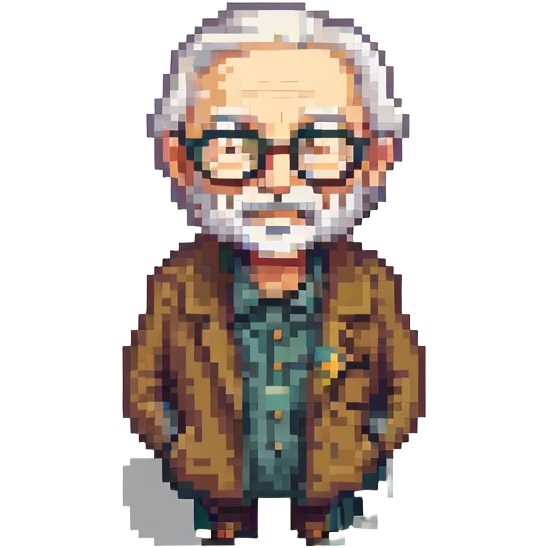 A nomadic old man wearing glasses emoji