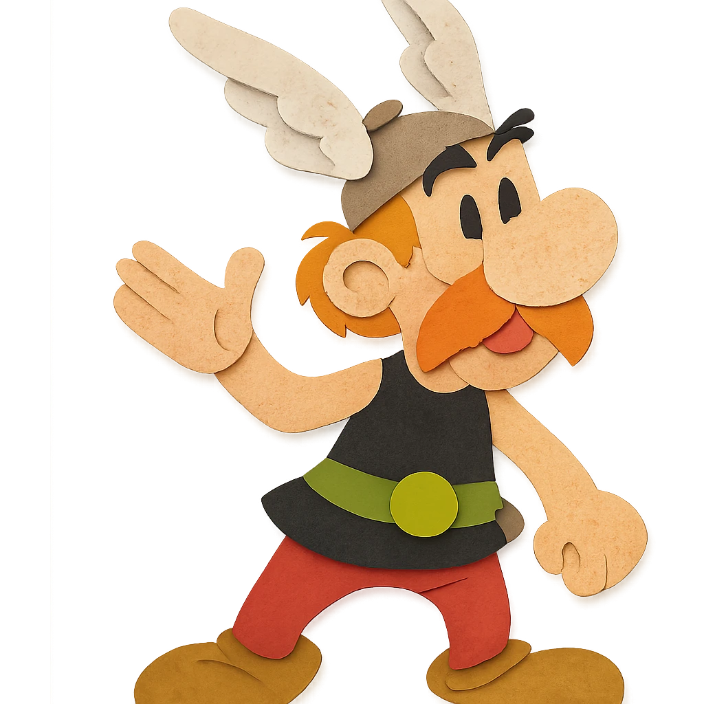 paper craft style Asterix with wings emoji