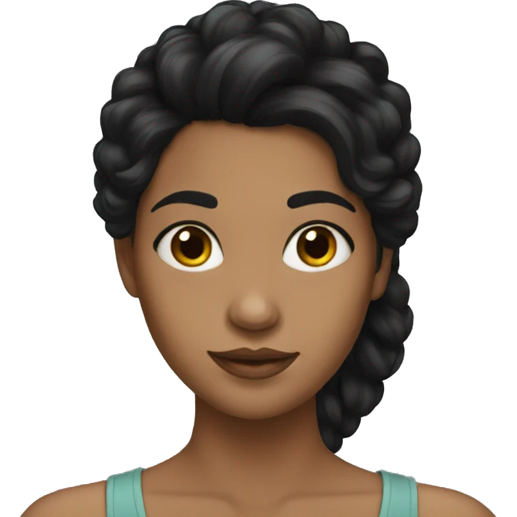 black hair girl emoji