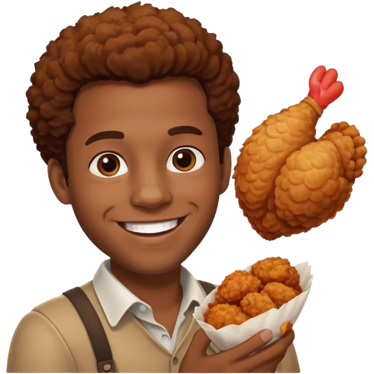 black guy eating kfc emoji