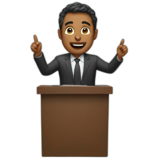 Iman gadzhi giving a speech emoji
