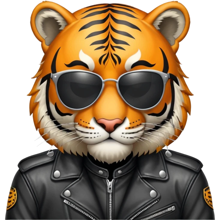 Tiger biker with leather jacket and sunglasses emoji