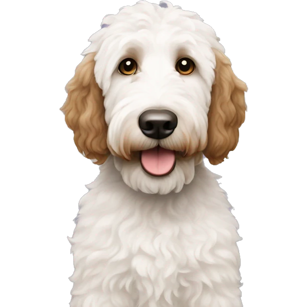 White and brown goldendoodle emoji