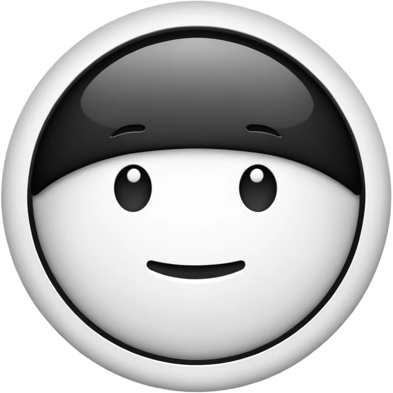 A circle Shaded half  emoji
