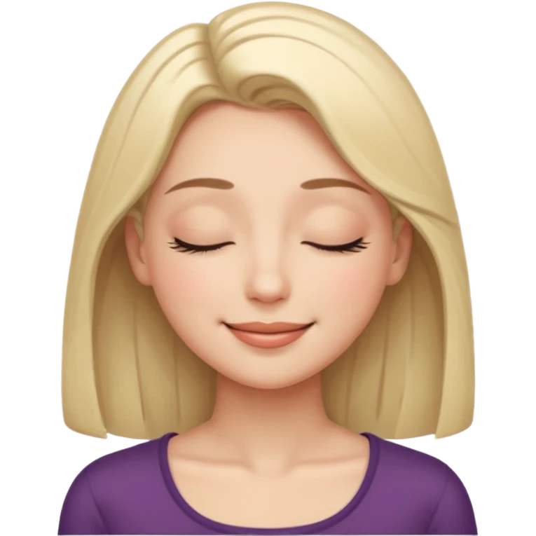 lady face icon feels safe, with closed eyes, smile,  emoji