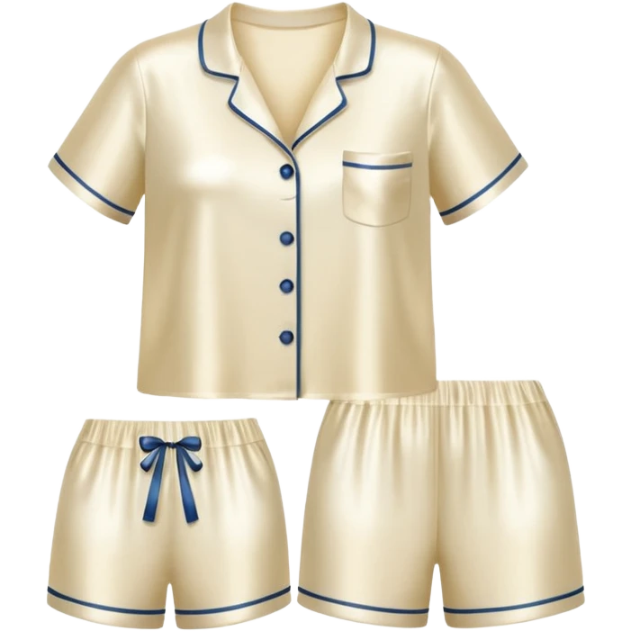 Light cream silk pyjamas set emoji
