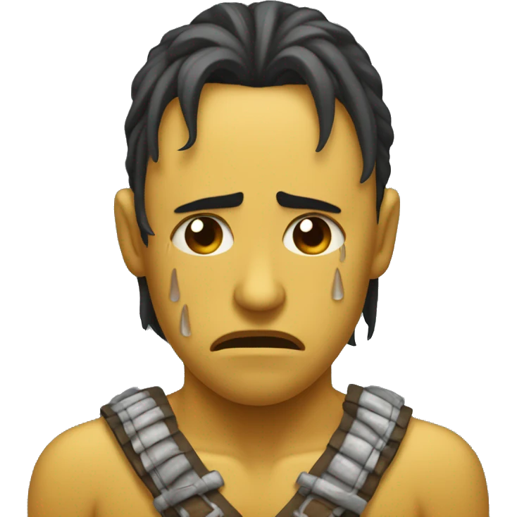 warrior crying head man tears emoji