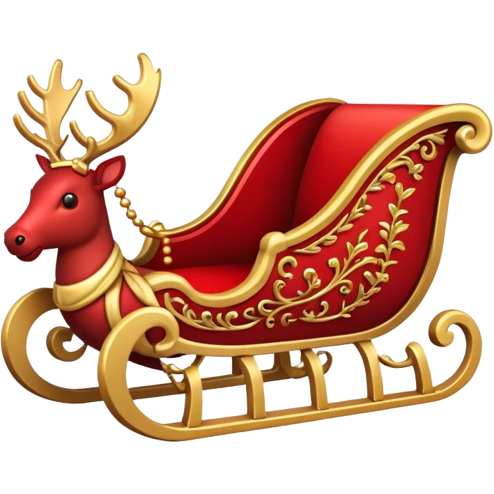 festive sleigh classic red and gold emoji