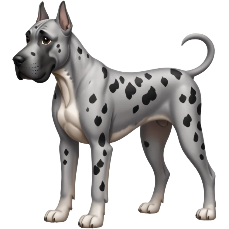 Gray Great Dane with black speckles emoji