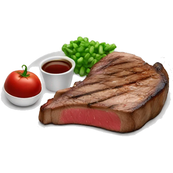 A steak and a cola in plate  emoji