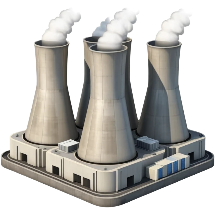 realistic nuclear power  plant with 6 power units emoji