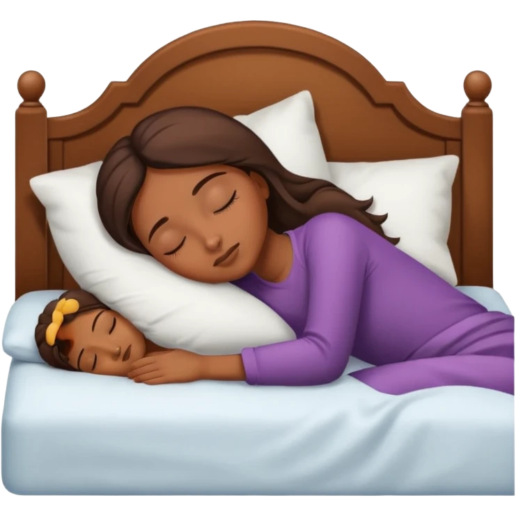 brown skin girl sleeping in bed emoji