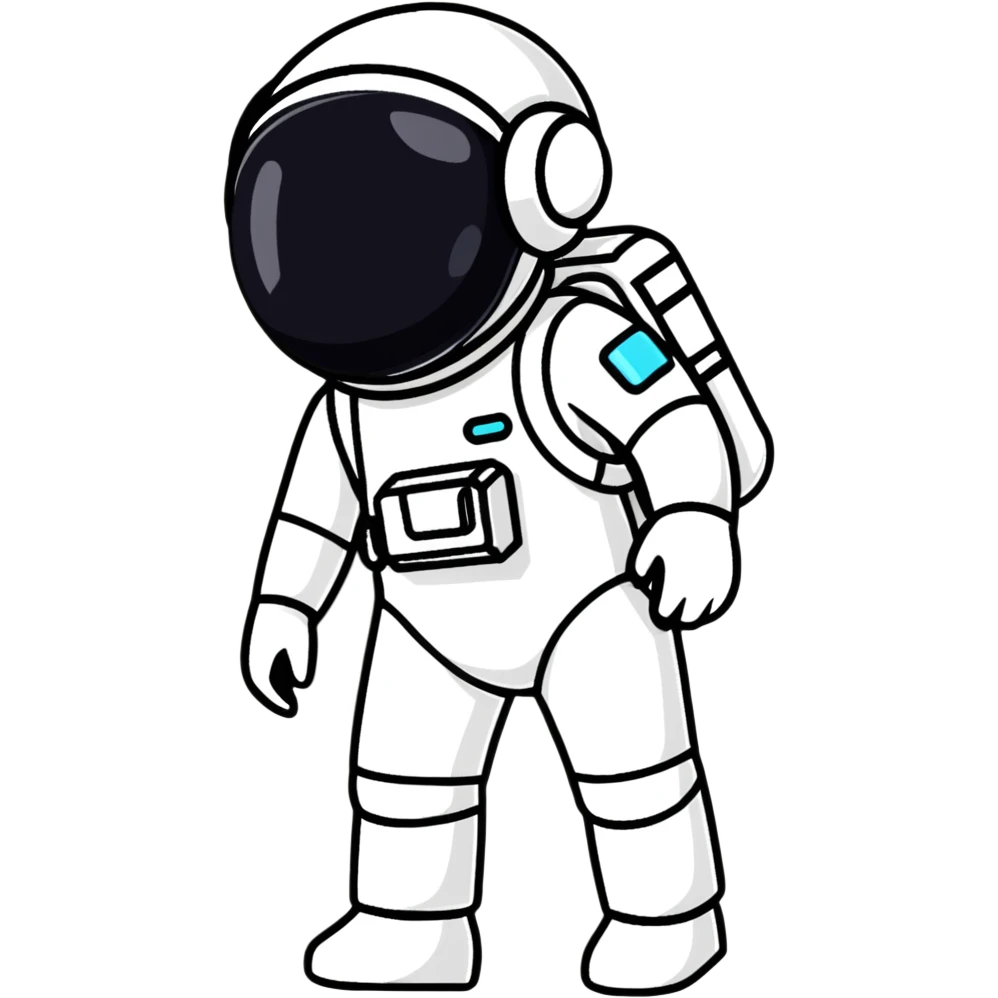 happy little astroneer in a white suit and helmet emoji