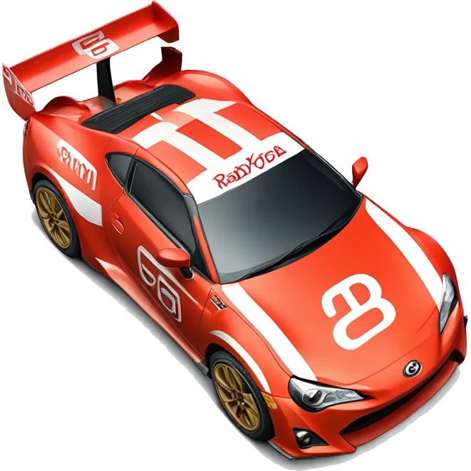 Radio Controlled Toyota 86 shaped like a Formula One race car with exposed wheels  emoji