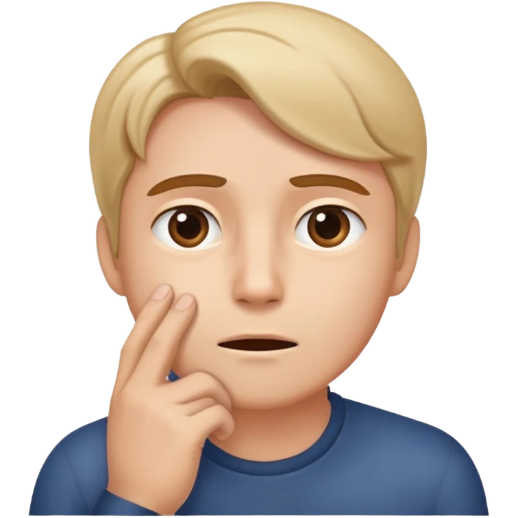 Simple emoji with a hand at the bottom of the chin as if they were grabbing the hair at the bottom of the chin, (dont add facial hair at all). Its like a warning in arabic culture. emoji
