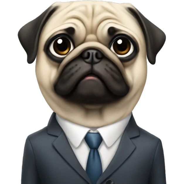 Pug wearing suit emoji