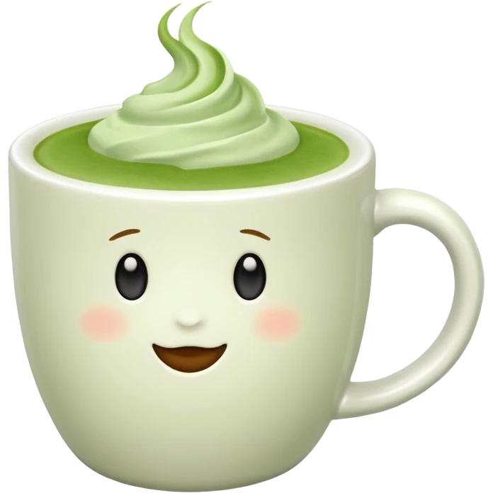 White background, matcha latte emoji