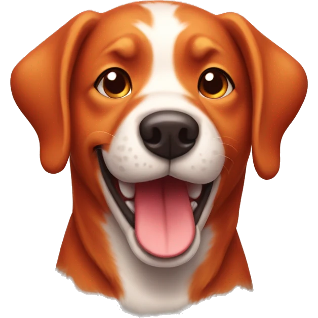 Happy fire red dog emoji