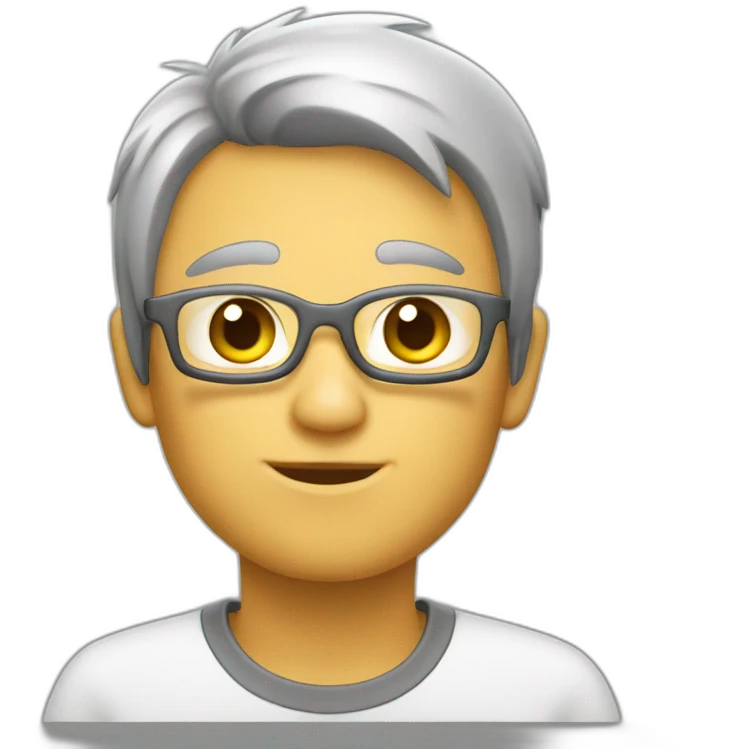 Chat gris et blanc emoji