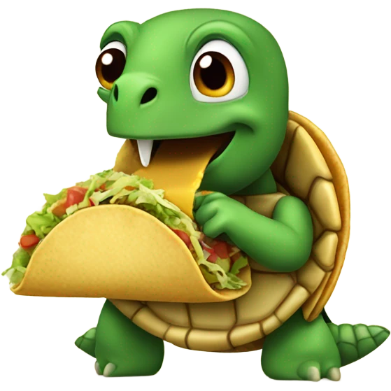 Turtle eating taco emoji