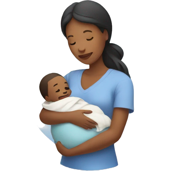Mom holding newborn baby emoji