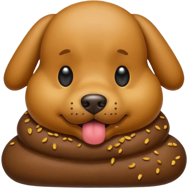 A poop emoji eating dog poop emoji