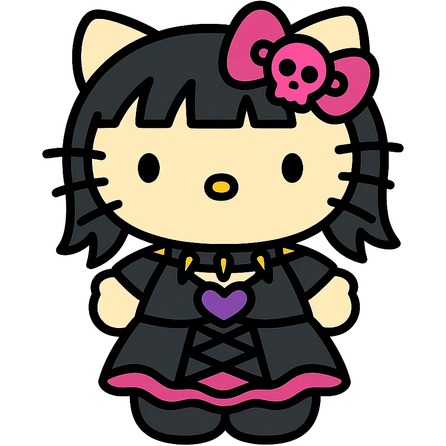 Gothic Hello Kitty emoji