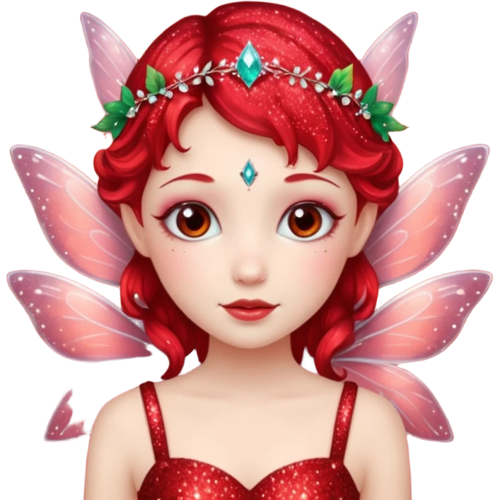 red glitter fairy emoji