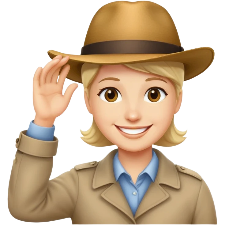 person tapping their hat emoji