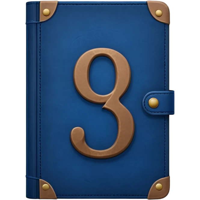 Dark blue book with a number "9" in the cover emoji