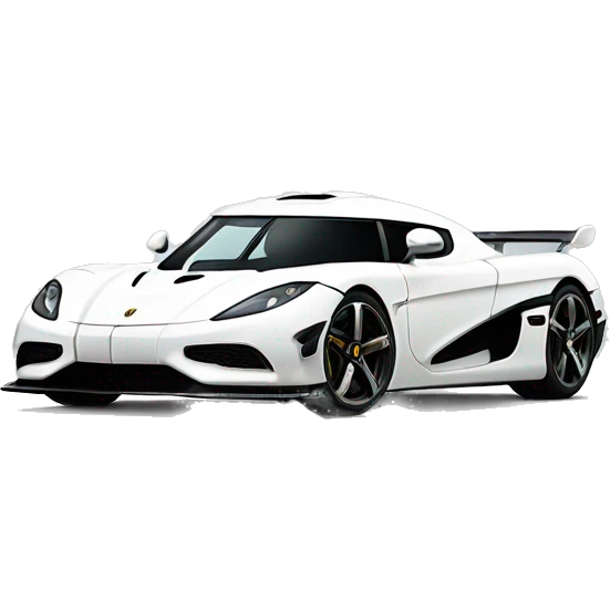 Koenigsegg gemera car in white  emoji