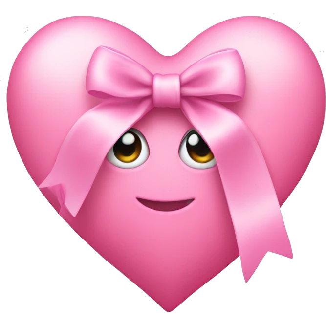 Pink heart with light pink bow  emoji