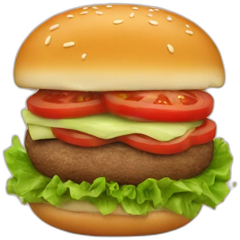 Un burgers qui mange une tomate emoji