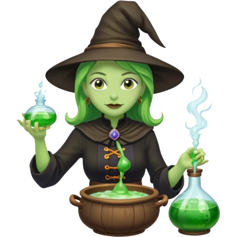 green witch cooking potion emoji