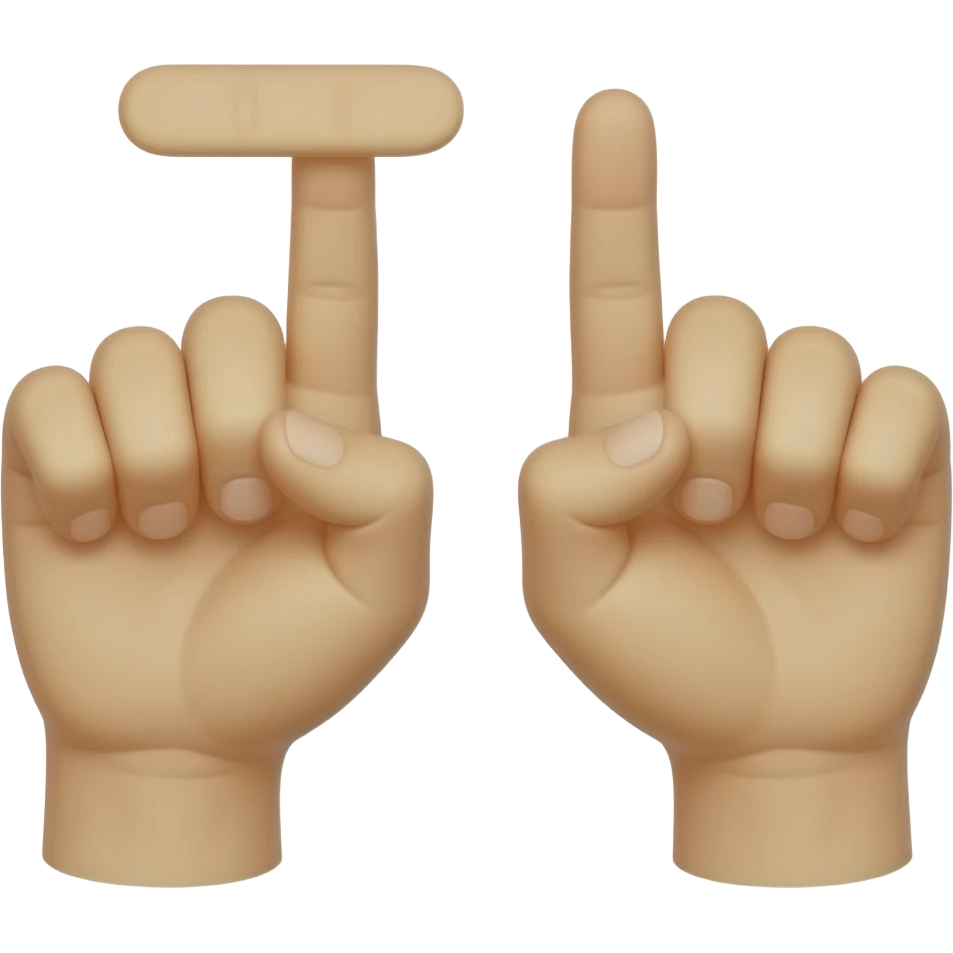 양손 손가락을 L자로 만들면서 검지와 엄지가 펴져있고 나머지 손가락들은 다 안 펴져 있는 그런 형태의 이모지를 만들어줘 emoji