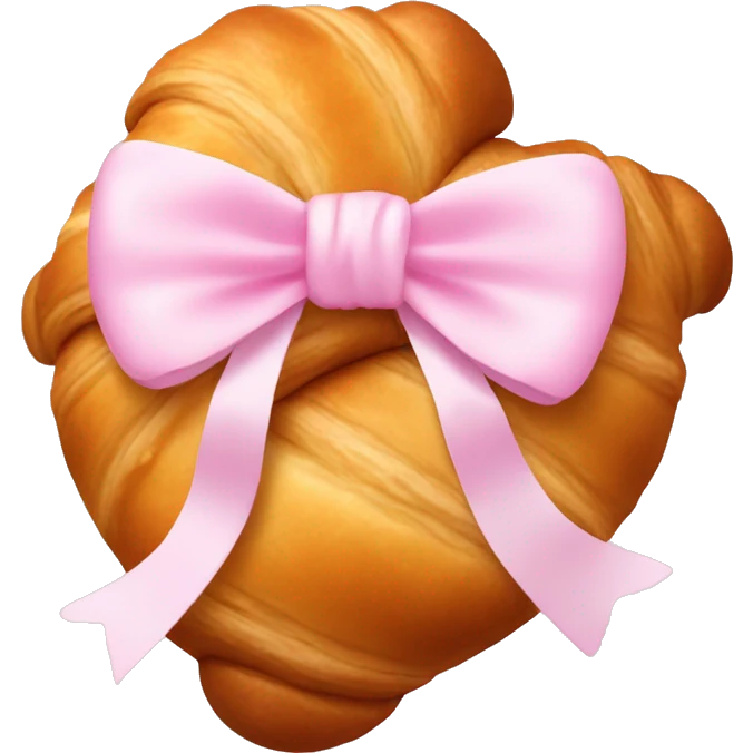 Croissant with pastel pink bow emoji