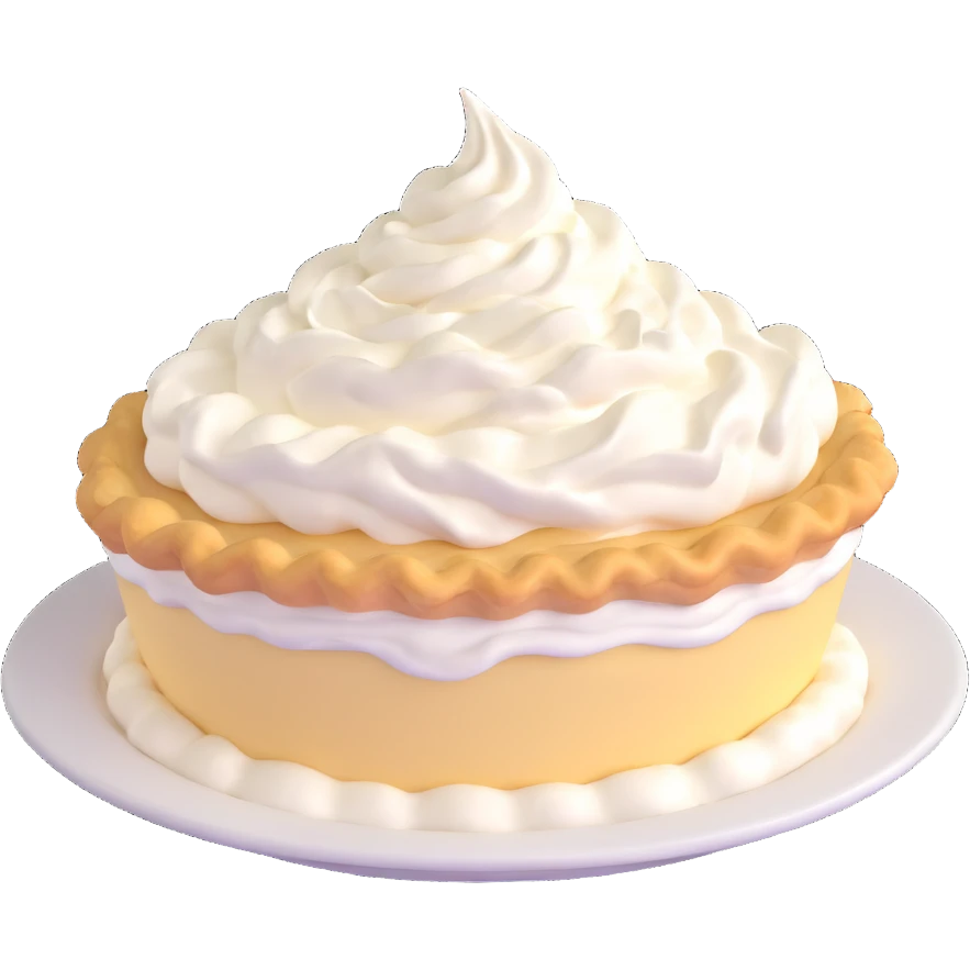 cream pie, classic dessert with whipped cream topping emoji