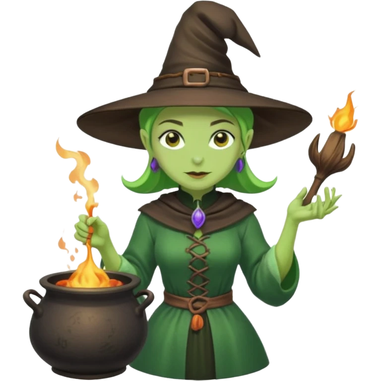 green witch cooking potion emoji
