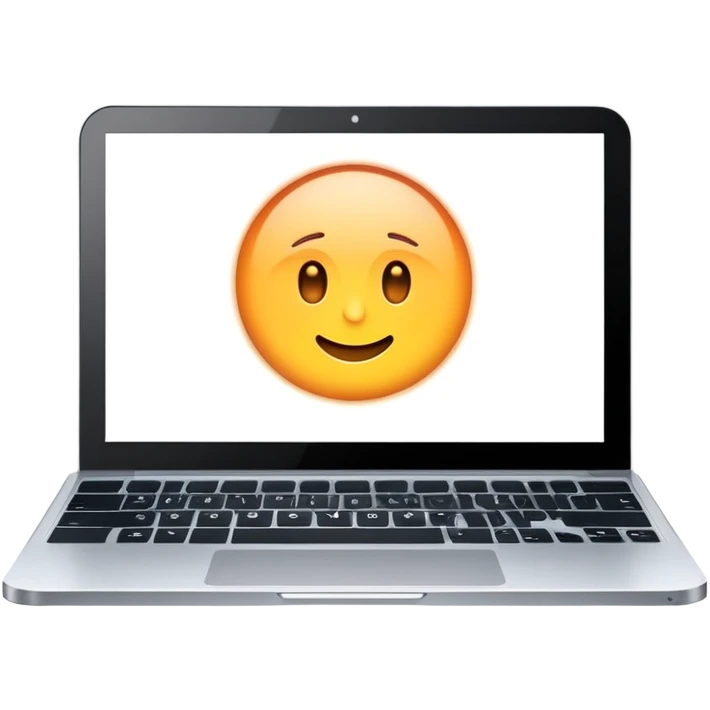 A modern laptop with a glowing screen and sleek aluminum body emoji