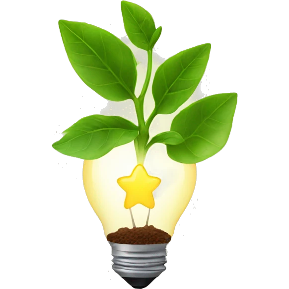 a plant with an idea lightbulb emoji