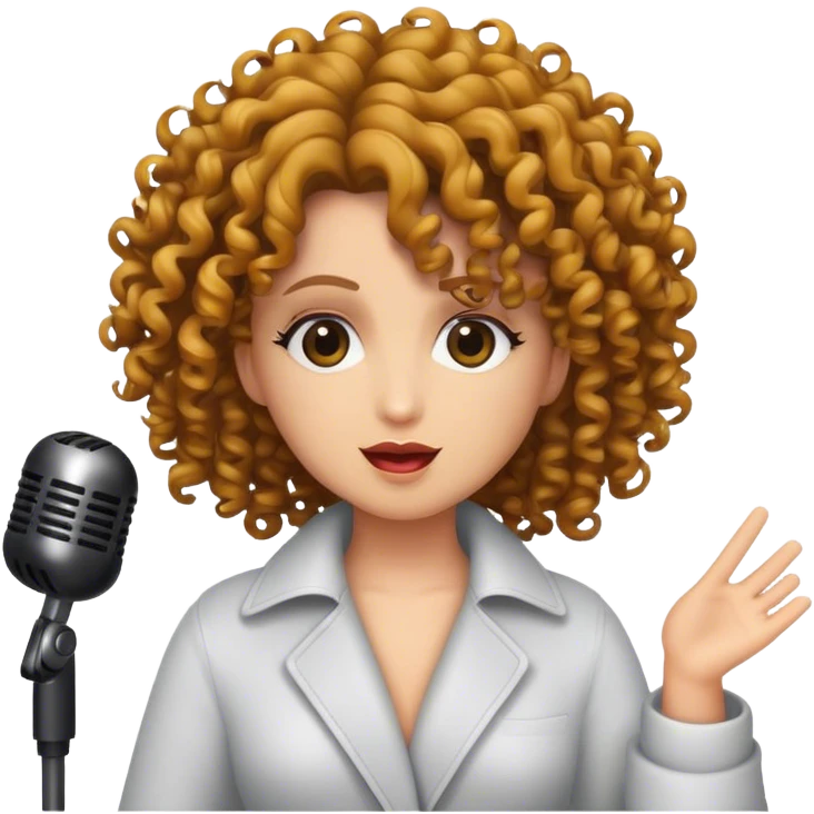 Singer curly hair  emoji