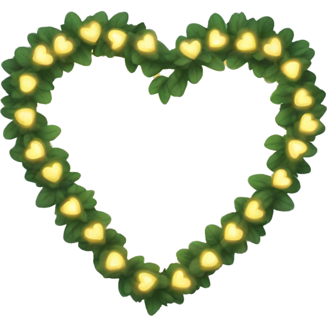 White heart with a garland that glows yellow  emoji