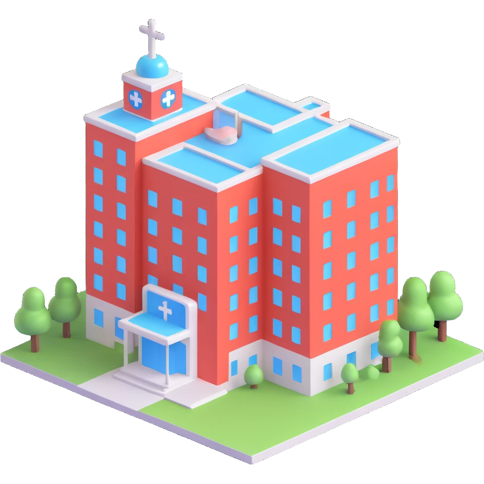 hospital building, 3D emoji style emoji