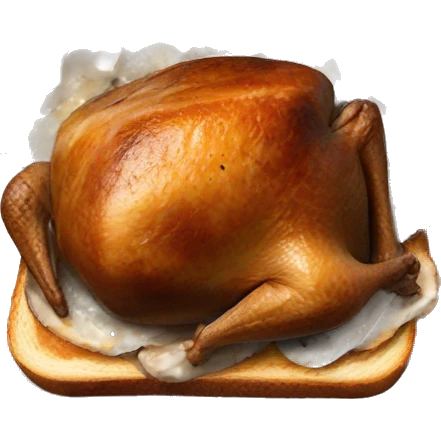 Turkey with dark black Burnt toast and oyster emoji